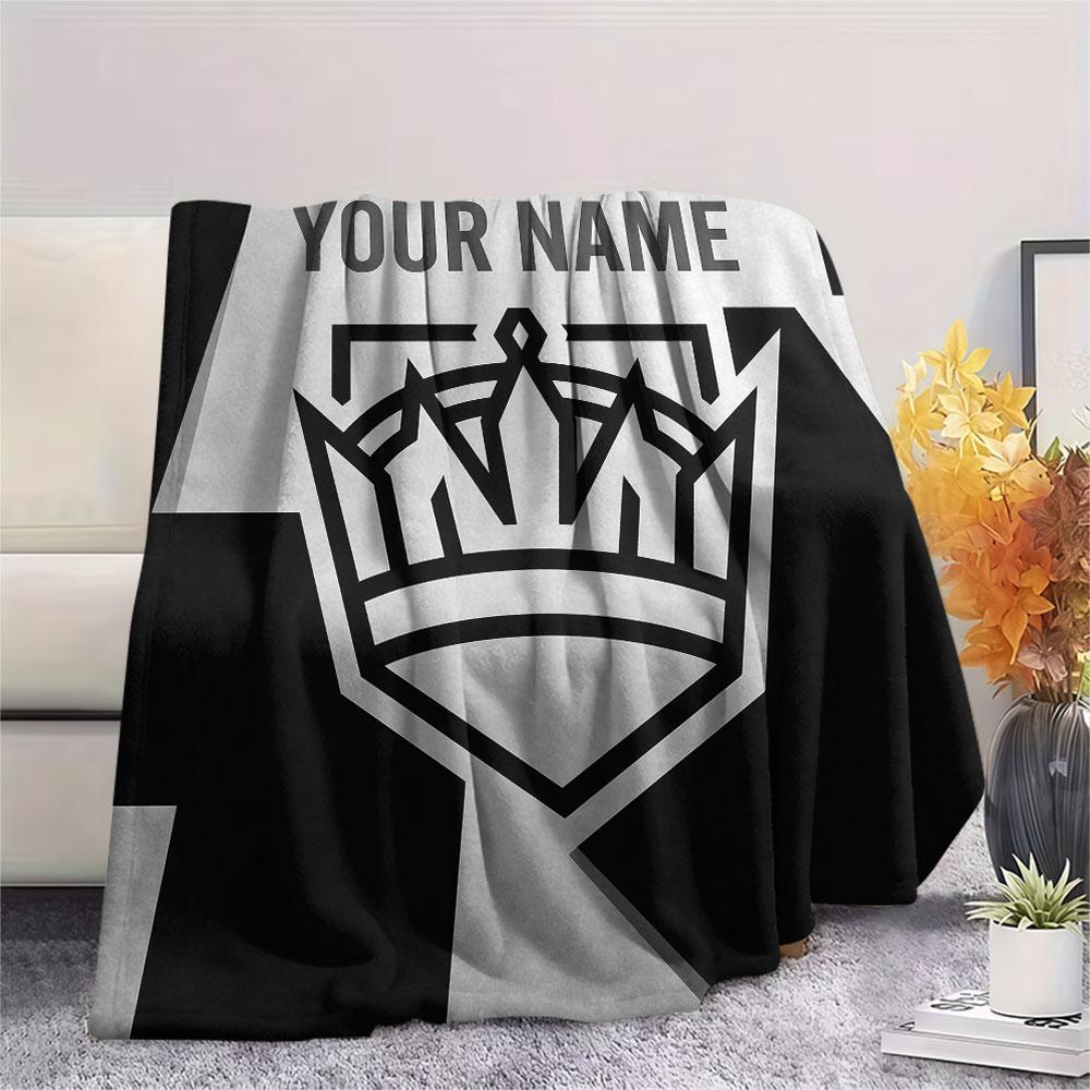 Custom Name,Los Angeles Kings Printed Flannel Blanket, Soft Throw for Bedroom Sofa, Washable, Christmas Present, Great Gift.