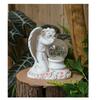 Resin Angel & Fairy Solar Garden Statue, Illuminated Flower Pot Ornament for Outdoor Yard Decor