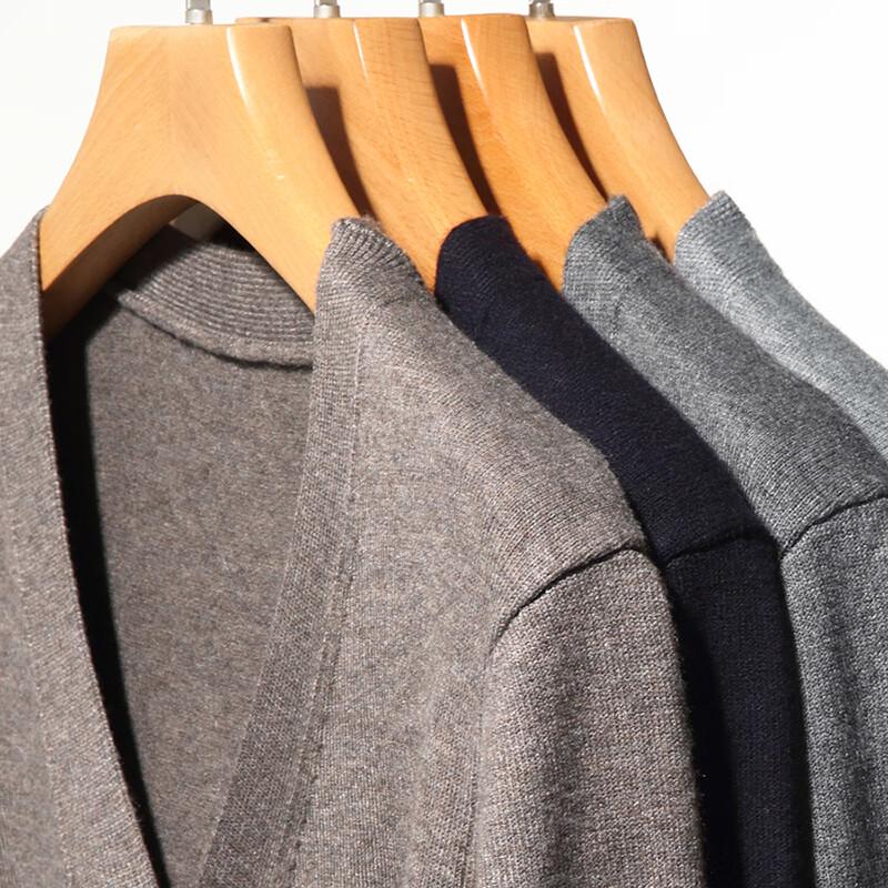 Hengyuanxiang Men's V-Neck Knit Cardigan