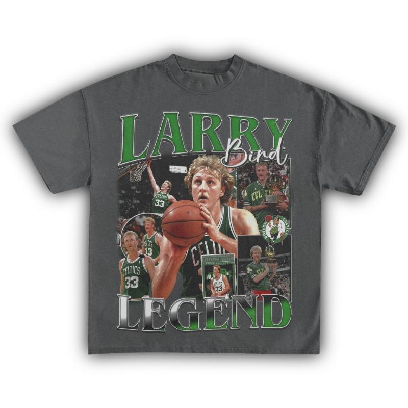 Larry Bird Basketball Grafik Baumwoll T-Shirt Unisex Unisex Fan Essentials Kurzarm Retro Oberteil Sommer Mode Luxusmarke T-Shirt