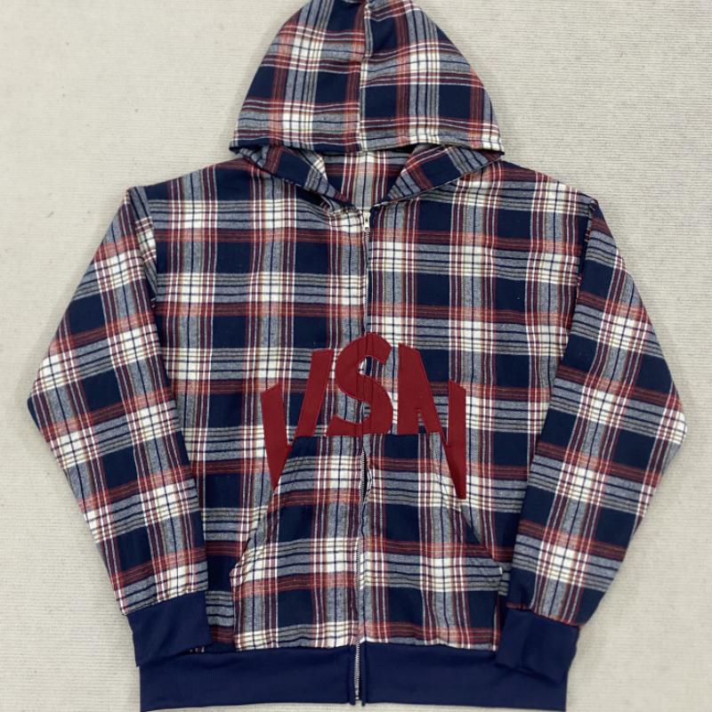 Европейская и американская осенне-зимняя ретро мода, клетчатый патч, вышивка, уличный, свободный, повседневный худи с капюшоном XL