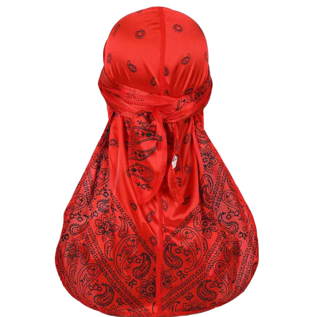 

Trifong Red Paisley Durag Shiny Fabric Du-rag Pirate Bandana Hip Hop Dance Waves Cap Dewrag Hiphop Costume Dance Costume Rapper Breakdance Dancer