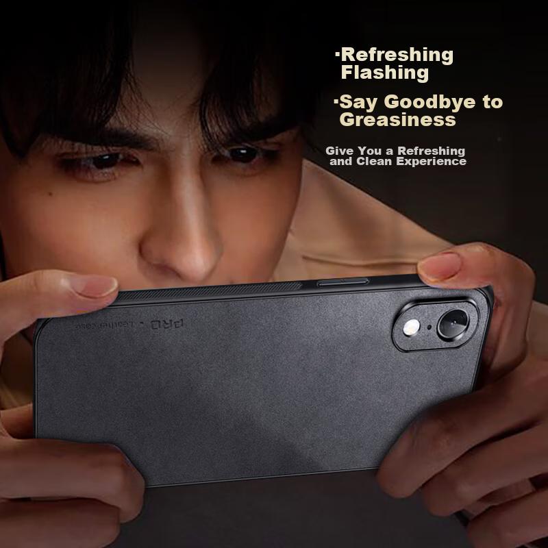 IPhone XR Case, XR Protective Cover, Shockproof Camera Lens Full Protection Soft, Simple Luxury Silicone Outer Casen, Leather Cover In Black