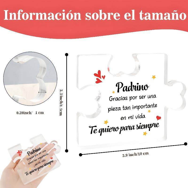 2D Flat Christmas Gift Godfather Baptism Acrylic Puzzle Decoration Plaque, Suitable for Wall Decoration, Porch, Room, Villa, Accents Home, Hallway, or