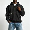 Men's Half Zip Hoodie with Decorative Pockets for Outdoor Sports and Casual Wear