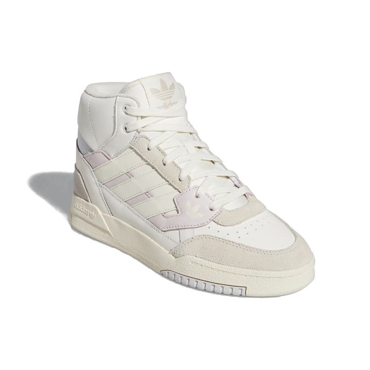 Adidas Originals Drop Step Se Leather Non-Slip Durable High-Top Skate Shoes Women Skate Shoes White Gray HR1418