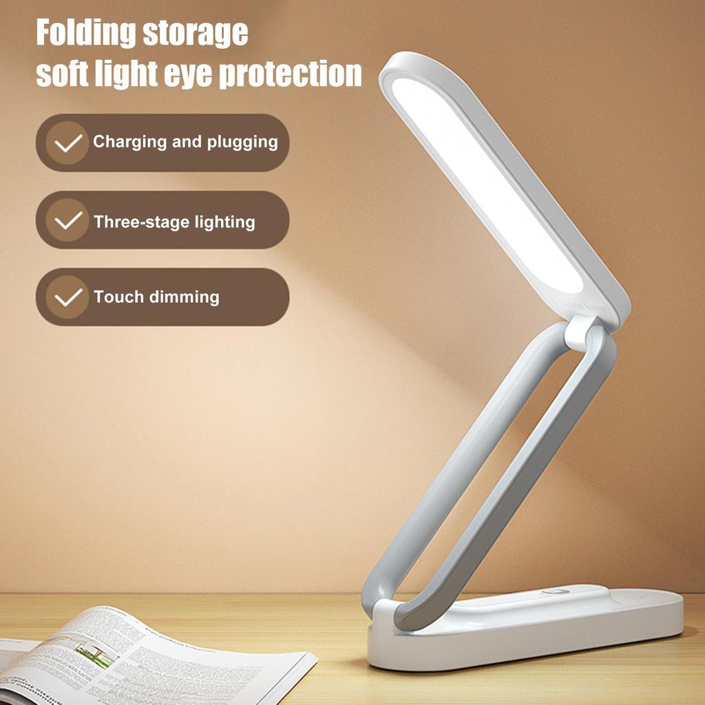 Foldable LED Desk Lamp Dimmable USB Rechargeable Night Light for Office