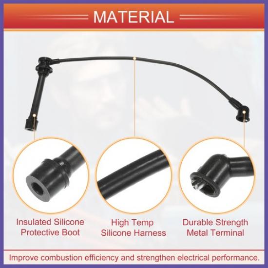 4pcs Spark Plug Wire Ignition Coil Cable No.224403S500 for Nissan Frontier