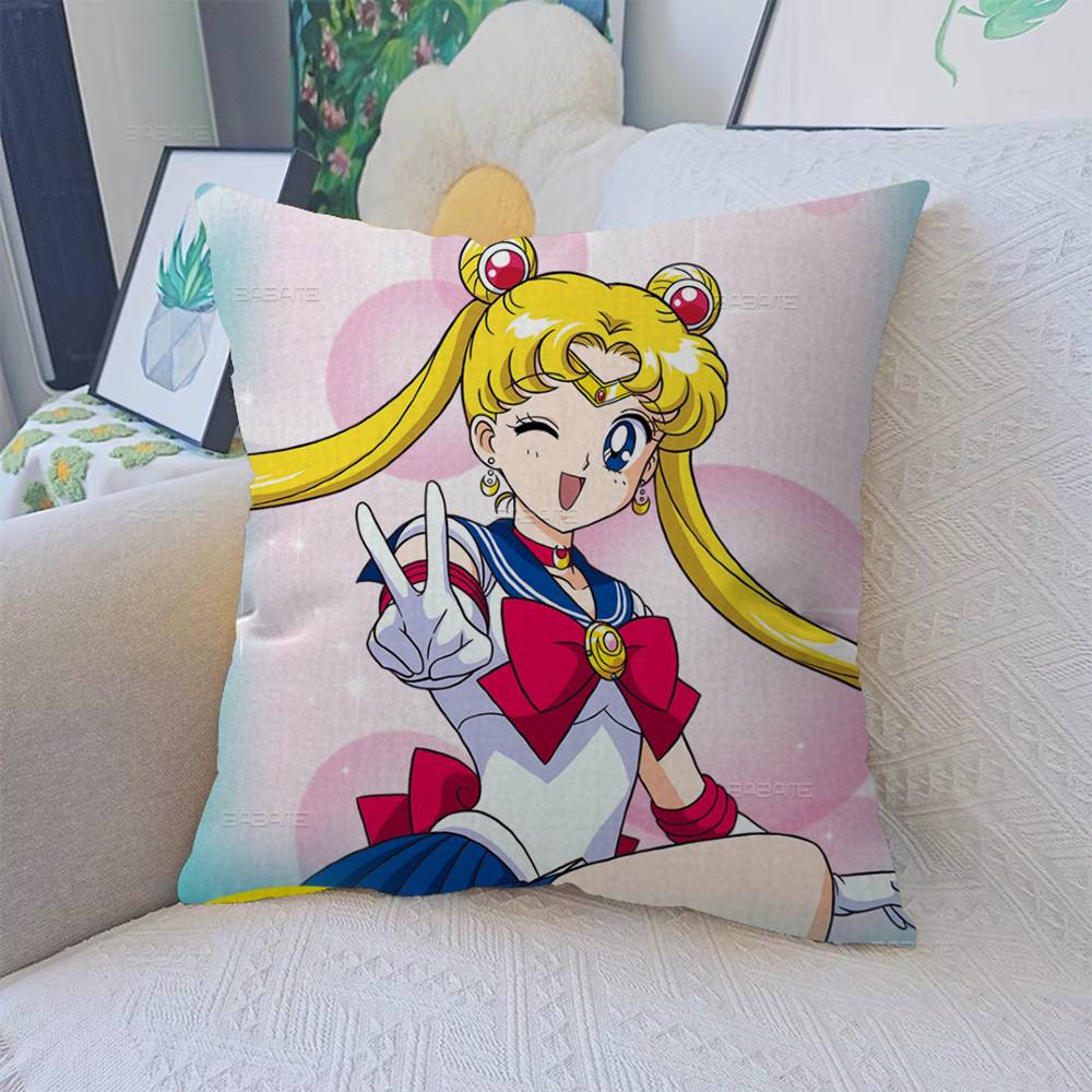 S-Sailor M-Moon Girl Anime Pillow Gift Home Office Decoration Pillow Bedroom Sofa Car Cushion Coverpillow Case