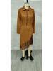 2025 Western Cowboy Style Suede Tassel Slim Fit Long Sleeve Dress