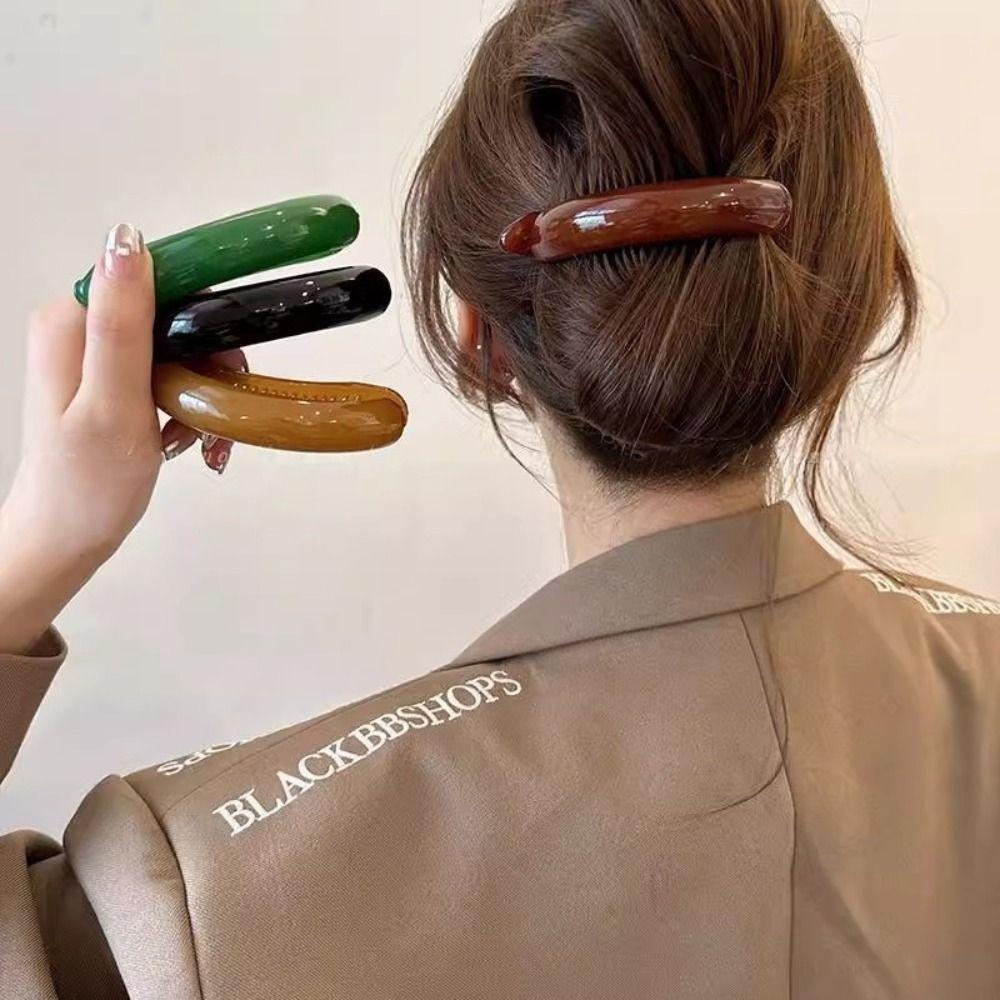 Hairpin Plastic Banana Clip Korean Style Korean Hair Clip Cute Vertical Clip  Girls