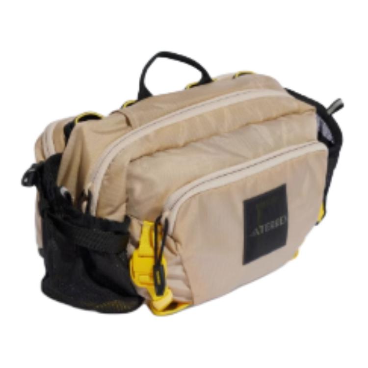 adidas Recycled Polyamide Fanny Pack Unisex Gray Brown & Yellow Adidas HY4340