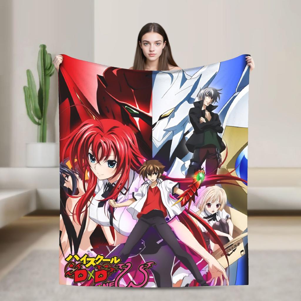 Superweiche Decken Dekorative High School DxD Überwurfdecke Anime Flanelldecke für Wohnzimmer Lustige Sofa-Bettdecke