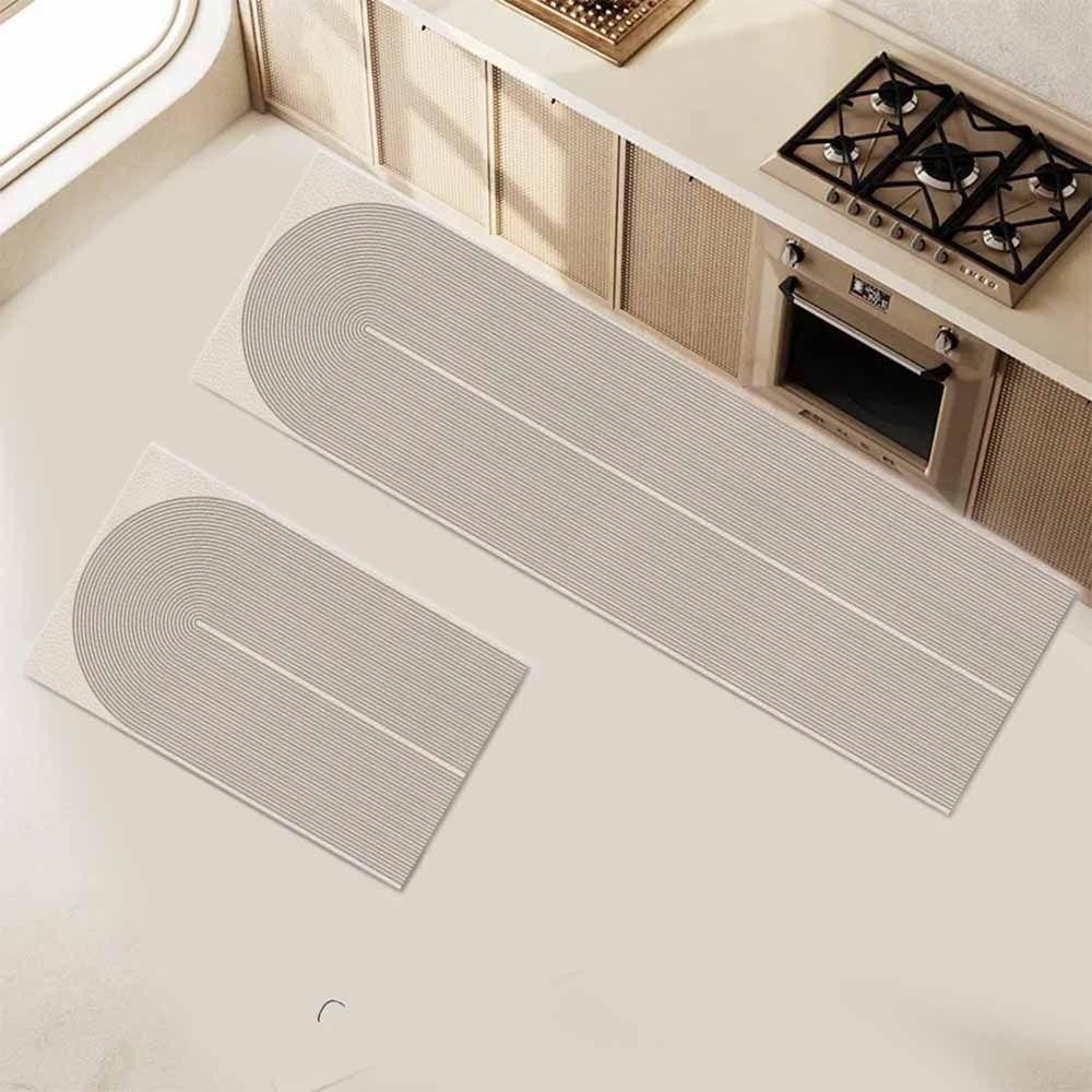 2Pcs/Set Durable Bathroom Mat Non-Slip Long Floor Mat Simple Stripes Bath Rug  Home Decoration