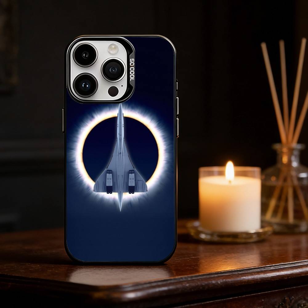 Concorde Air France Phone Case For iPhone 17 16 15 14 13 12 11 Pro Max Plus Silver Matte Black Cover