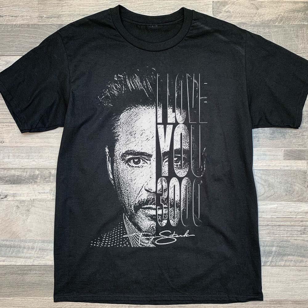 I Love You 3000 Tony Stark Iron Avenger Superhero Graphic Cotton Unisex Print Tshirt for Men Women Streetwear Men Clothing Top M