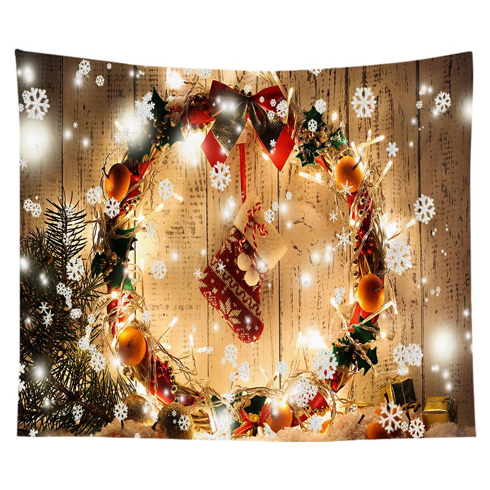 Christmas Decoration Tapestry Snowflake Santa Claus Room Decoration Fireplace Tapestry Gift Christmas Wall Decoration Home