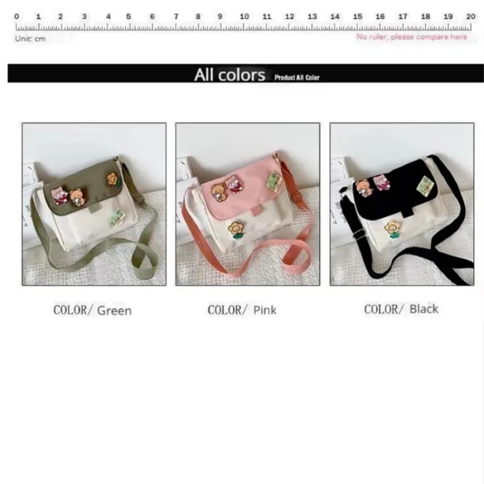 1 Stück Leinwand Kleine Tasche Damen Individuell Umhängetasche Niedlich Student Koreanischer Stil Einzelne Handytasche Schultertasche