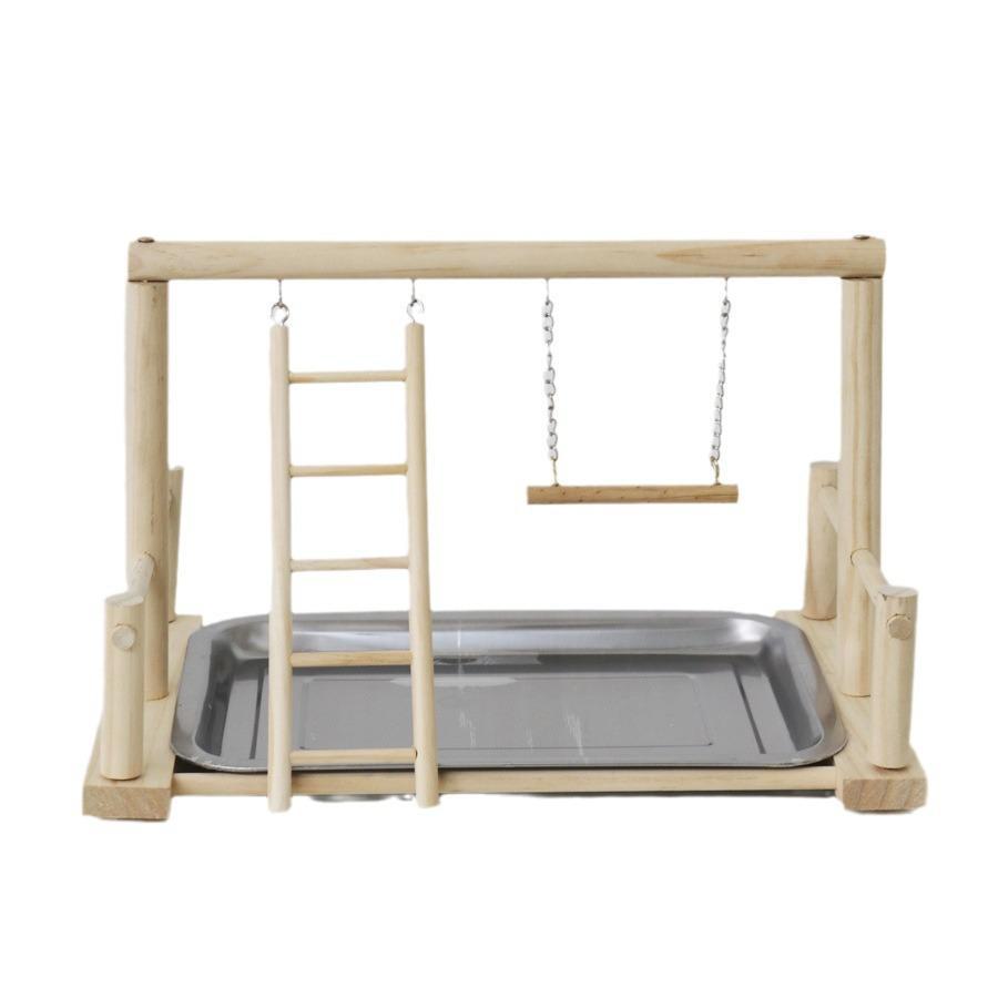 

Игровая площадка для попугаев из цельного дерева - выращенная вручную подставка для птиц и игровая площадка