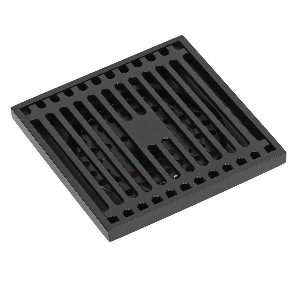 Shower Floor Drain Copper Odorproof Black Large Displacement Floor Drain Set for Bathroom Toilet