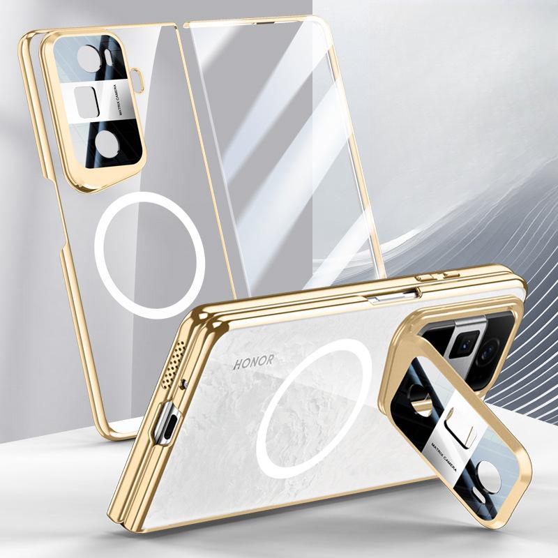 Geeignet für Honor Magicvs3 Handyhülle Folie Integriert Einfach All-inclusive Anti-Fall Ständer Magnetische Saugkraft Transparent Galvanisierte Schale
