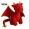 Handmade Dragon Decor Crochet Doll with Card, Emotional Support Decor, Desk Mini Knitting Ornament, Inspirational Gifts for Family Friends Toy