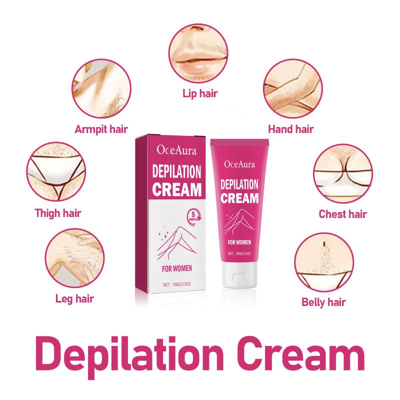 Women Underarm Hair Removal Cream Gentle Full Body Depilatory Moisturizing Fragrance Free Solution for Sensitive Skin