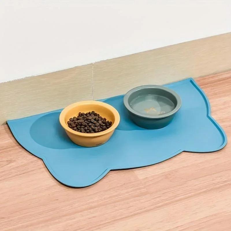 For Pet Feeding Mat For Dogs Cats Silicone Cat Food Mat Non-Slip Waterproof Washable Spill-Proof Pet Placement Mat Pet Supplies