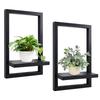 1 Piece Black Floating Shelf, Black Wooden Wall-Mounted Storage Shelf, Nordic Style Living Room Decorative Background Wall Shelf, Solid Wood Storage