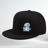 Cute Coffee Drinking Dinosaur Flat Brim Cap Polyester Snapback Hip Hop Baseball Hat Casual Unisex