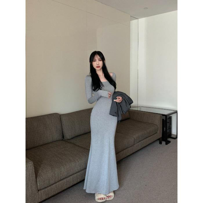 

Chic Women s Hip-Hugging Fishtail Dress: Waist-Cinching, Slimming Over-the-Knee Skirt for Spring & Autumn Extra Large