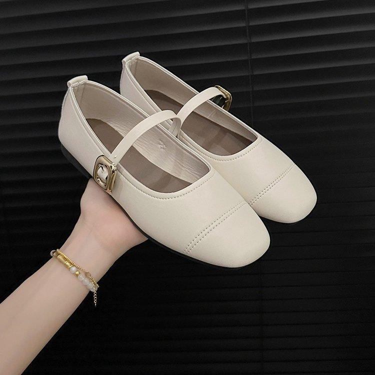 [Youshilai] Fashion Square Head Retro Loafers Women's Summer 2025 New Temperament Casual Versatile Single Shoes