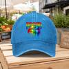 Rainbow Pride Lip Print Washed Baseball Cap Unisex Casual Dad Hat for Outdoor Hiking Daily Commute Casual Gatherings