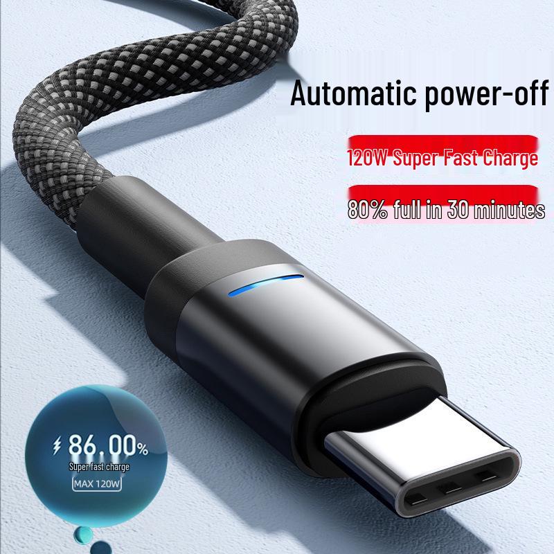 120W Smart Power-Off Type-C Cable: 6A Super Fast Charging for Huawei Honor