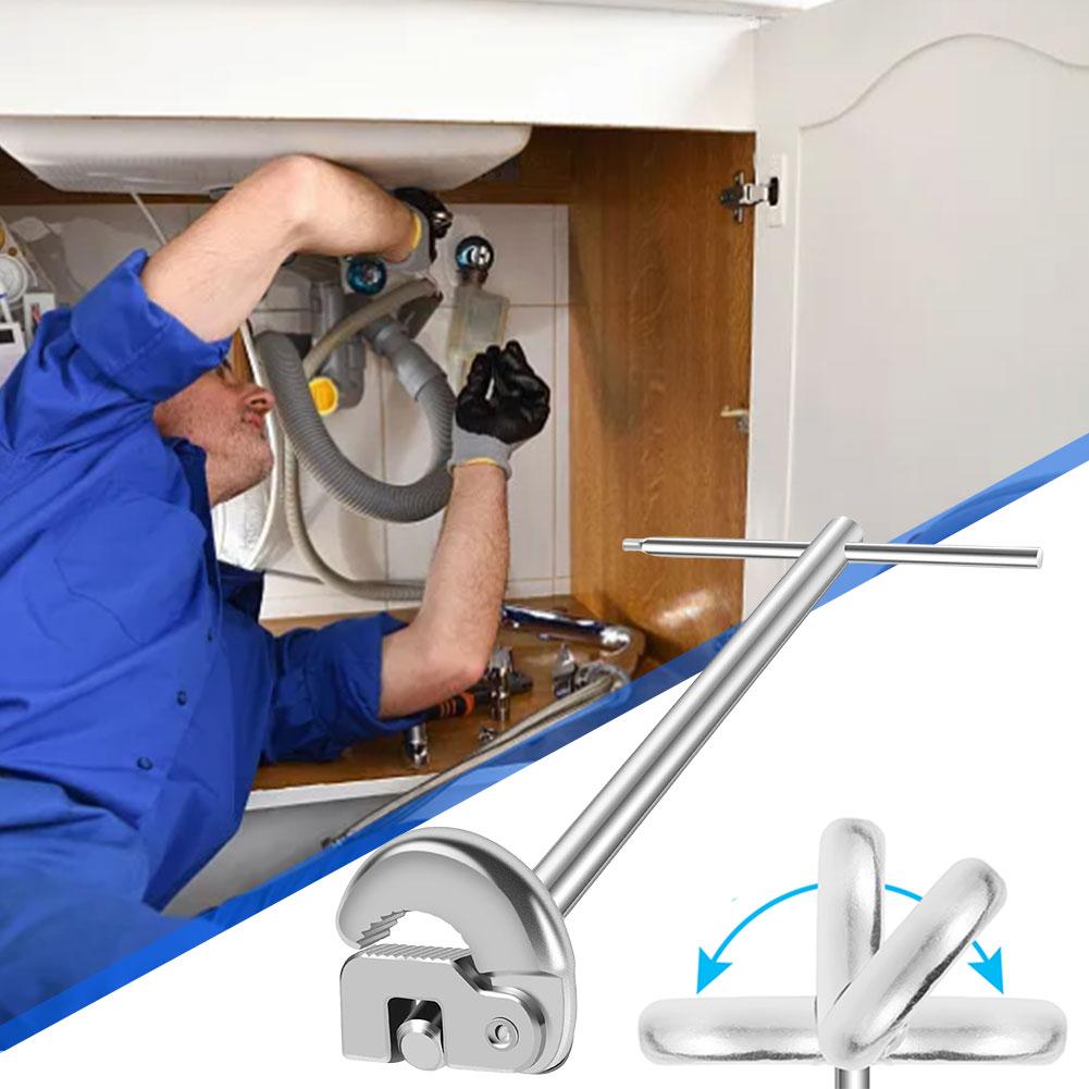 11-Zoll verstellbarer Beckenschlüssel Hahnmutterschlüssel Wasserhahnschlüssel Spülbecken-Wasserhahnschlüssel zum Befestigen von Rück- und Verbindungsmuttern unter dem Waschbecken