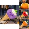 Adorable Fruit Ice Cream Plush Toy For Kids Soft Sweet Cone Doll Pillow Gift