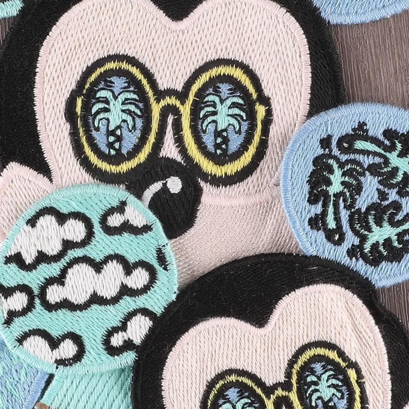 Duoku Computerstickerei Stoffetikett Cartoon-Tier Große Maus Bekleidungszubehör Aufnäher Stoffaufkleber