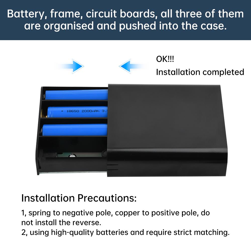 UPS 18650 Power Bank Case Weld-Free 3/4/6 cells Uninterruptible Power Supply Box 5V/9V/12V/16V Backup Power Supply DC 5.5*2.1mm