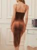 Spring/Summer 2022 European & American Women's Sexy Velvet Slit Pleated Slip Dress