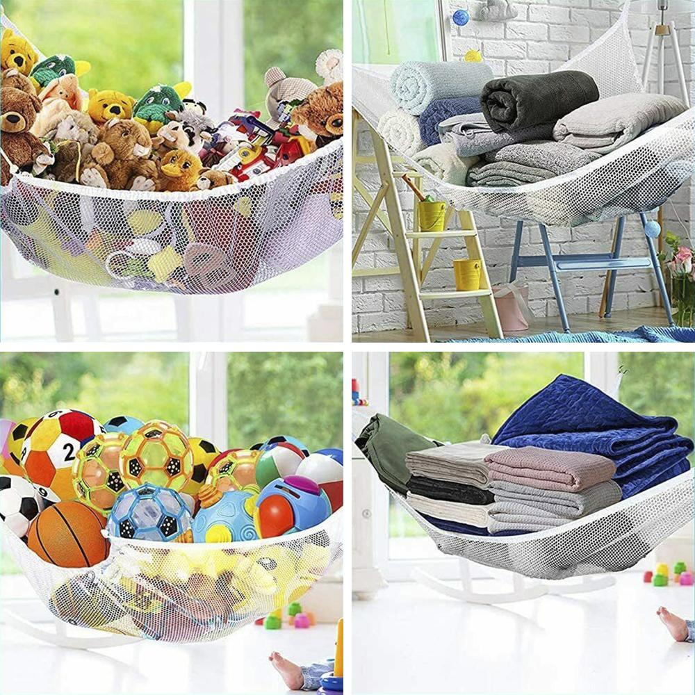 Toy Storage Hammock Large Mesh Toys Holder Hanging Stuffed Animal Net Organizer Room Bedroom Decor Teddy Squishmallow Holder