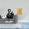 Porcelain Swan Couple Figurines Sculpture And Elegant Sofa Cushion Cover for Office Home Living Room