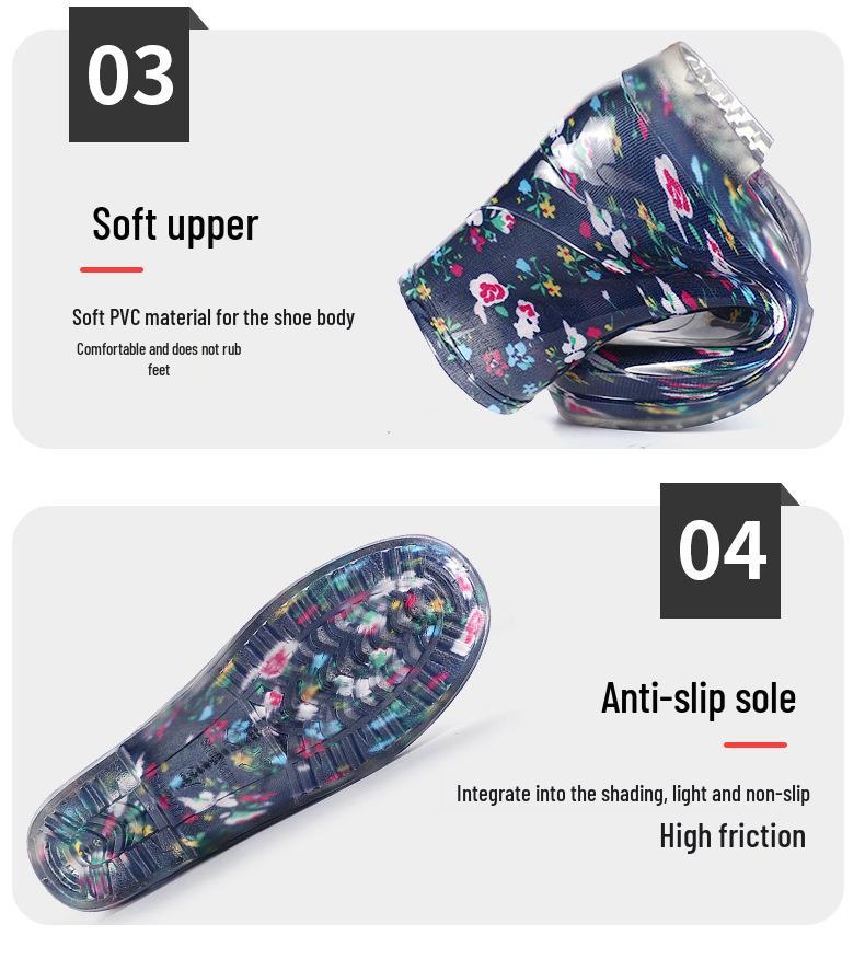 Women's Crystal Wear-Resistant Camouflage Rain Boots - Fashionable, Non-Slip, All-Season Outdoor Footwear.