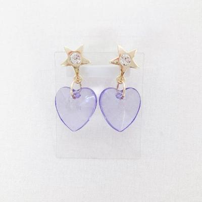 Meteor APAC Minacute Star & Heart Earrings Purple Size: Approx. W3 D1 H2 Q3244