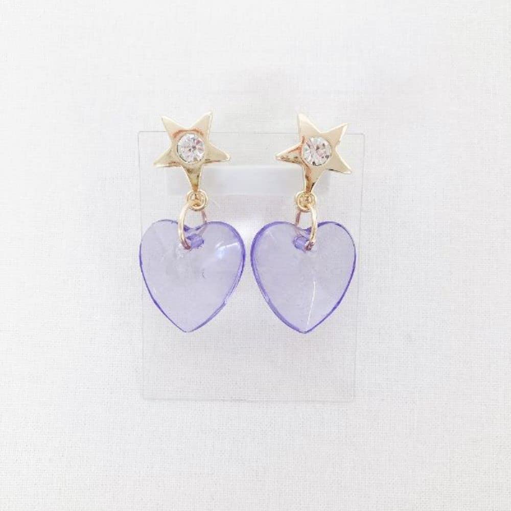 Meteor APAC minacute Star & Heart Earrings Purple Size: Approx. W3 D1 H2 Q3244