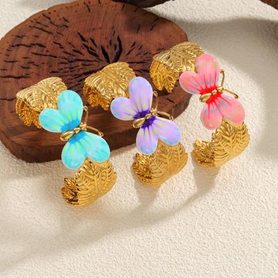 18 Karat Gold Schmetterlings-Manschettenarmband: Europäischer & Amerikanischer Stil, Vielseitiger High-End Modeschmuck für Damen.
