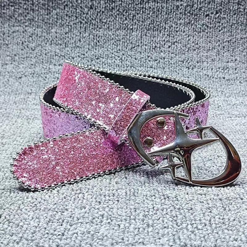 Trendy Punk Cross Star Buckle Belt Design Metal Gothic Men Women Y2K Belt Pu Leather Waistband Jeans Pants Decorative Belt