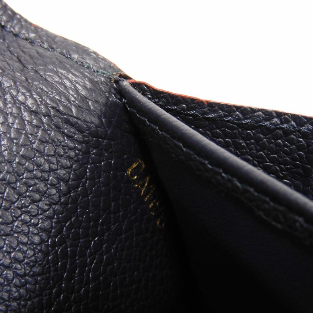 Used 12564 Portefeiulle Pont Neuf M62127 7940 LV logo flower navy red Monogram Empreinte Marine Rouge unisex from Japan