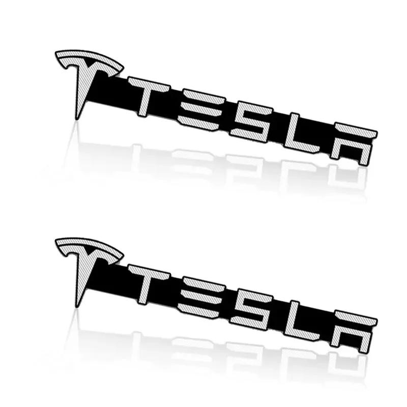4pcs Car Audio Decorate 3D Aluminum Badge Emblem Stickers For Tesla Model 3 Model X S 2016-2020 Decals TM3 TMX Decal Accessories