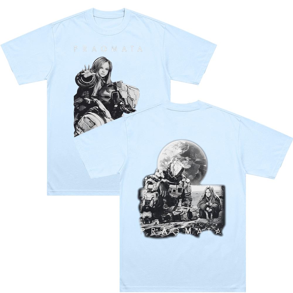 Pragmata T Shirts Gaming Comfortable Cotton Tee Vintage Graphic Print T-shirts Women Men Harajuku Casual O-neck Short Sleeve Top