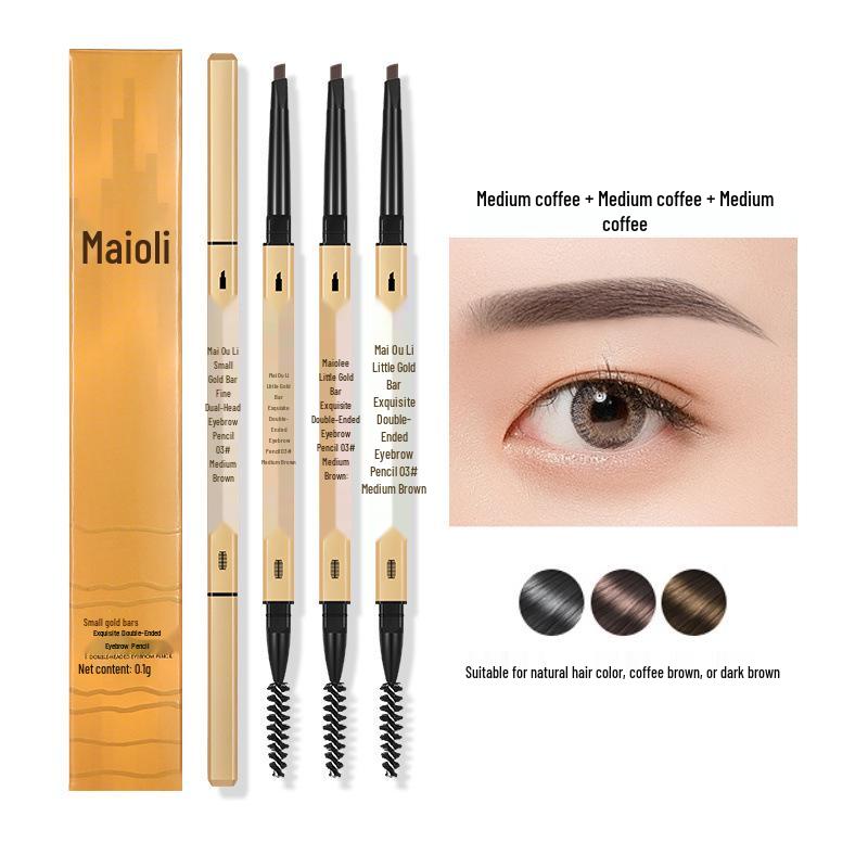 Ultra-Fine 3D Smudge-Proof Double-Ended Eyebrow Pencil with Triangle Tip